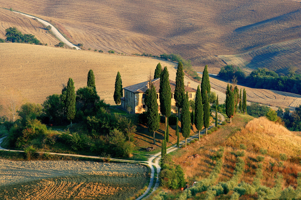 Aerial View of Tuscany Hills